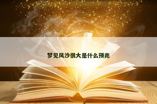 梦见风沙很大是什么预兆